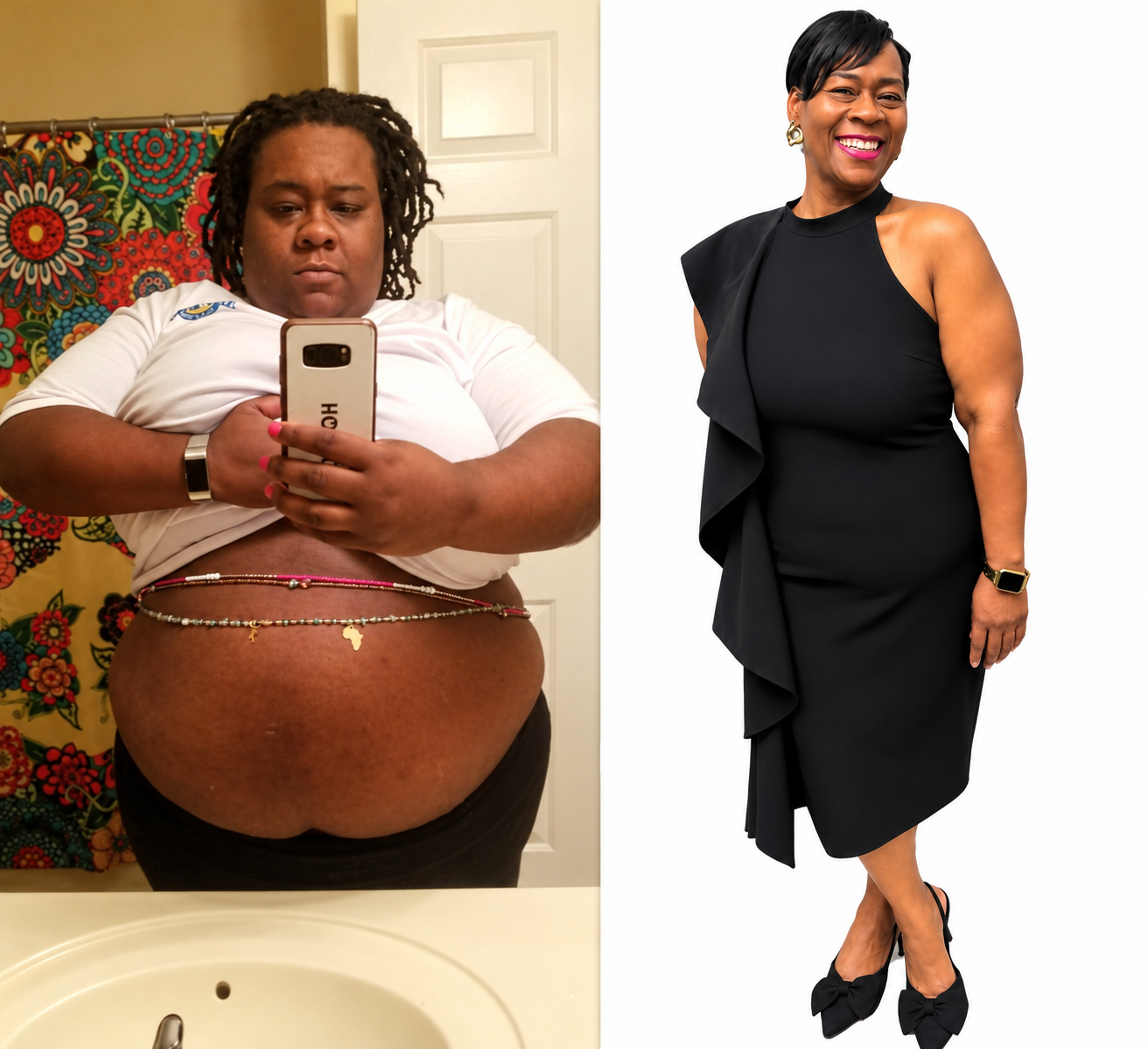Lucy's personal journey in two photos